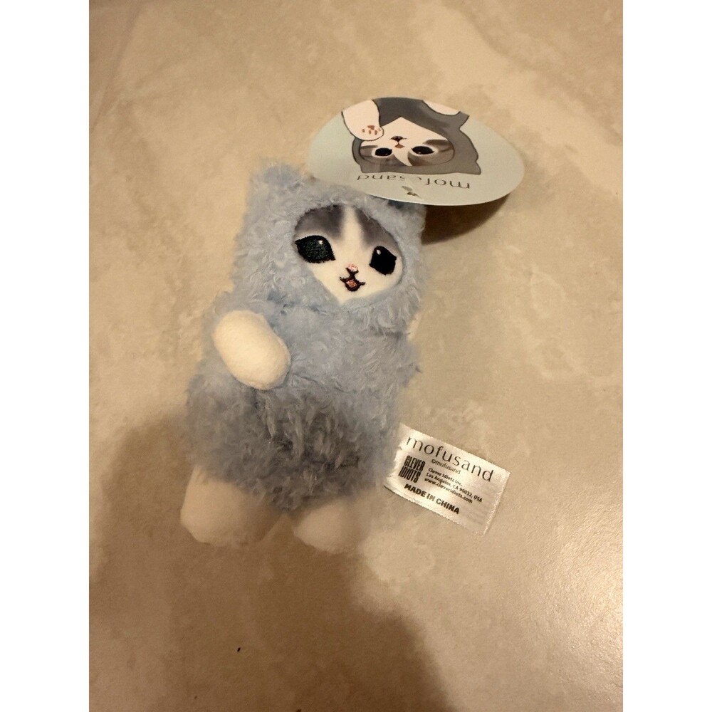 mofusand Mini Cat Plush Stuffed Animal Blue/White w/ Tags 2023 PRD-05JPUS